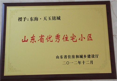 山东省优秀住宅小区(天玉铭城)
